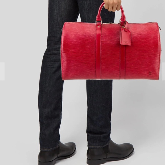 Louis Vuitton Red Epi Keepall 45 Weekender Bag EUC! - Picture 5 of 10